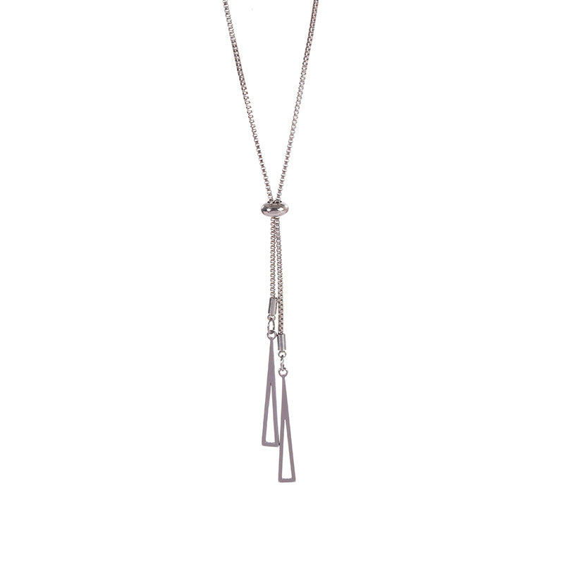Women's Style Simple Sweater Chain Design Geometric Triangle Necklaces