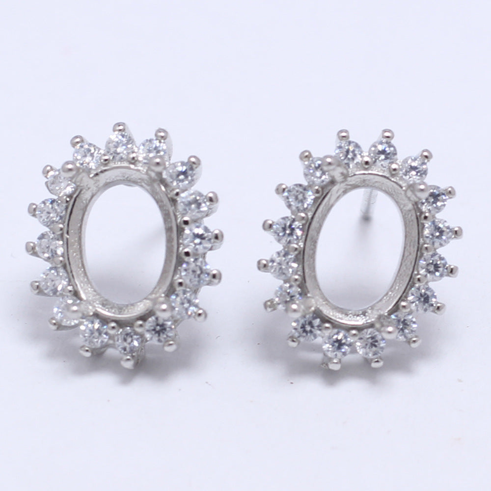 Holder Unset Accessories Buckle Copper Electroplating White Gold Color Earrings