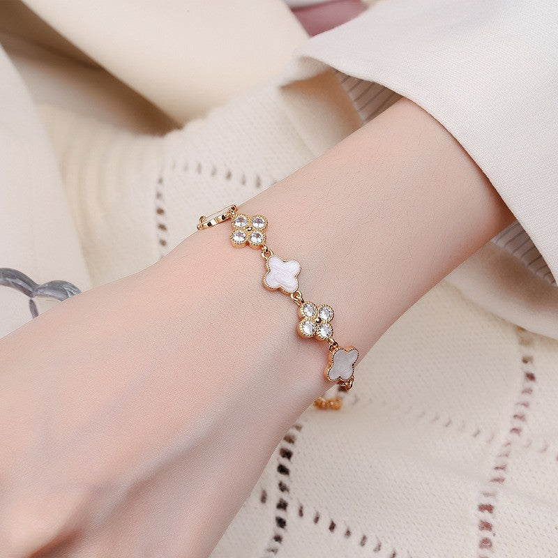 Women's Champagne Gold Zircon Temperament Wild Pull Bracelets