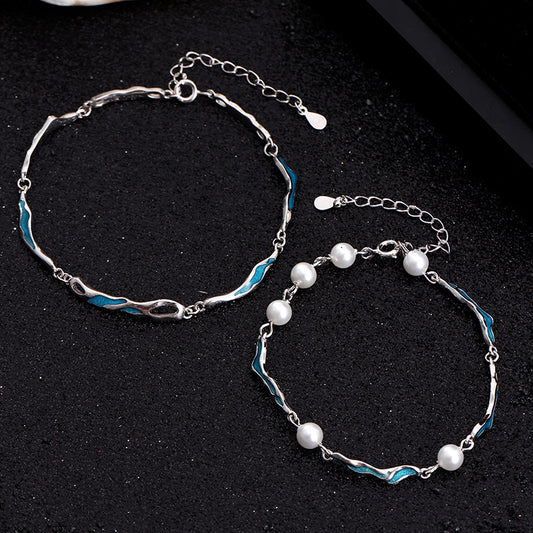 Sier Couple Design Simple Hand Jewelry Bracelets