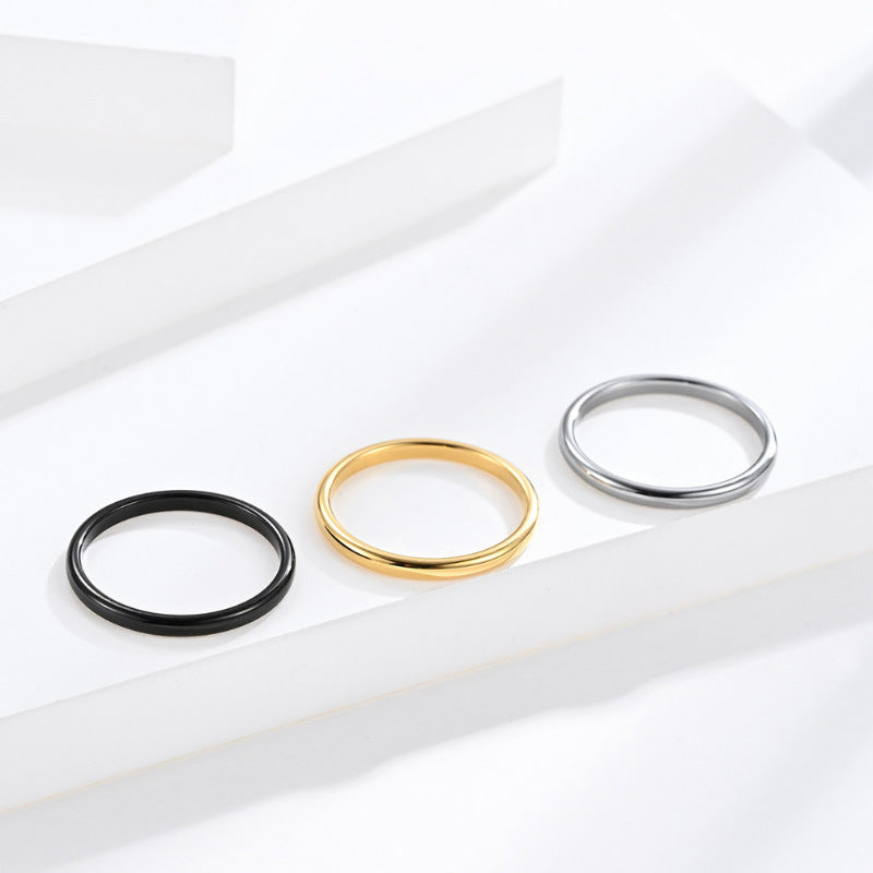 Women's Stainless Steel Simple Couple Fashion Rings