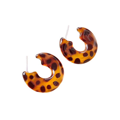 Women's Needle Arc Leopard Print Retro Fashion Earrings