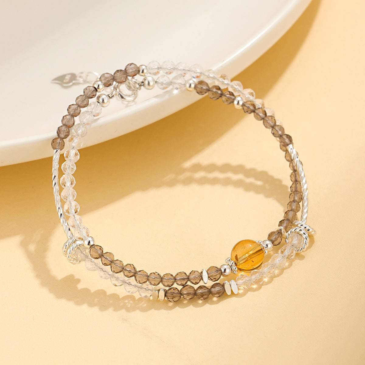 Amethyst Beaded Double Niche High Sense Bracelets
