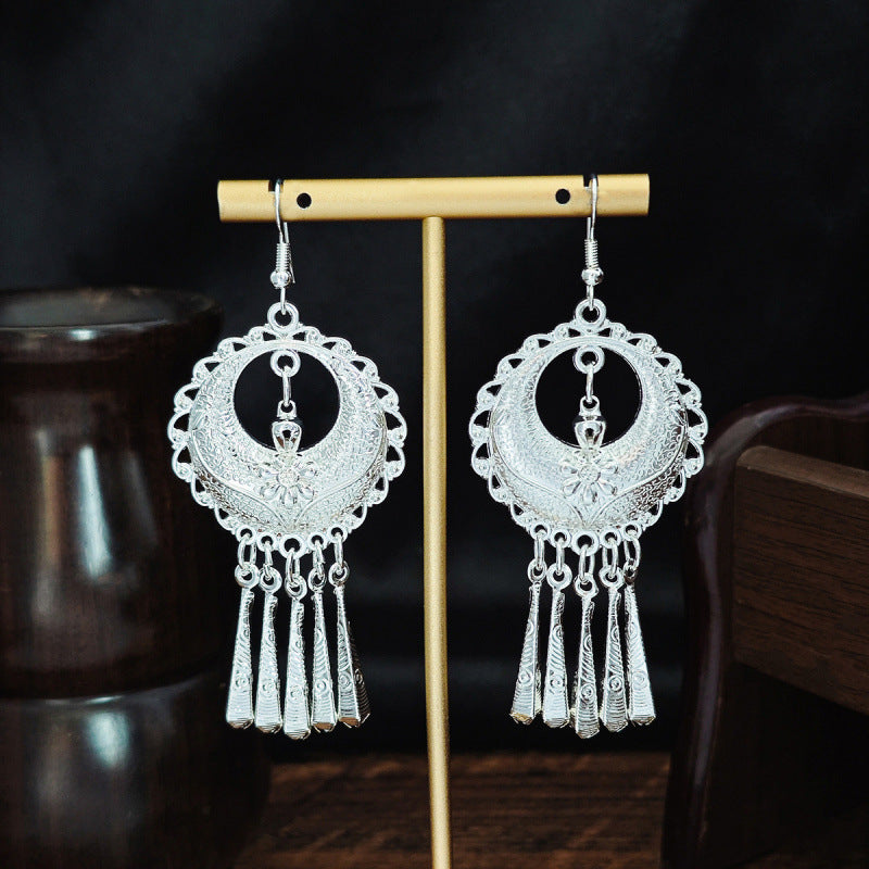 Sier Family Minority Ethnic Style Tourist Attractions Earrings