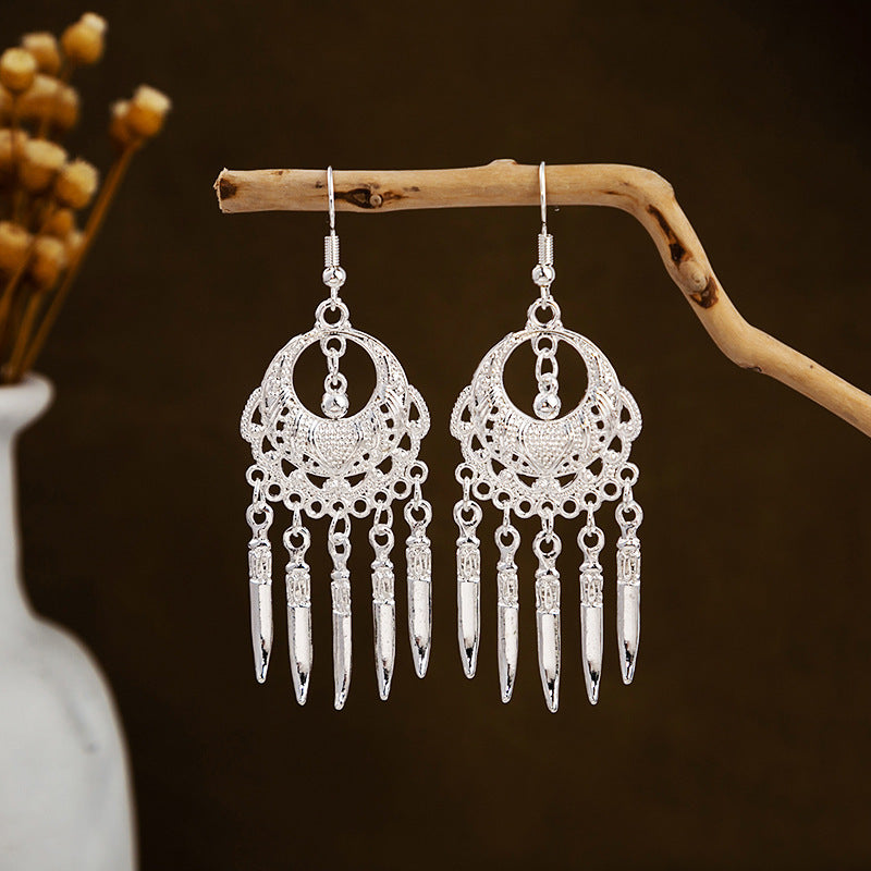 Sier Family Minority Ethnic Style Tourist Attractions Earrings