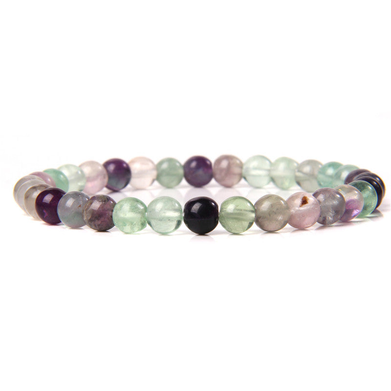 Women's & Men's Single Circle Beaded Natural Agate Stone Bracelets