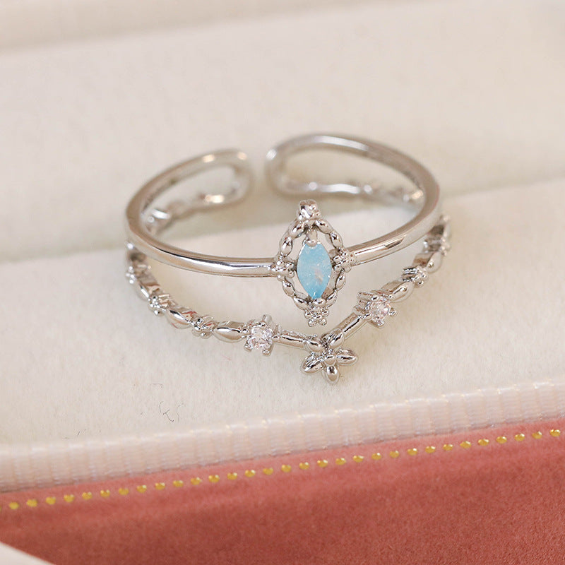 Micro Inlaid Zircon Niche Design Adjustable Rings