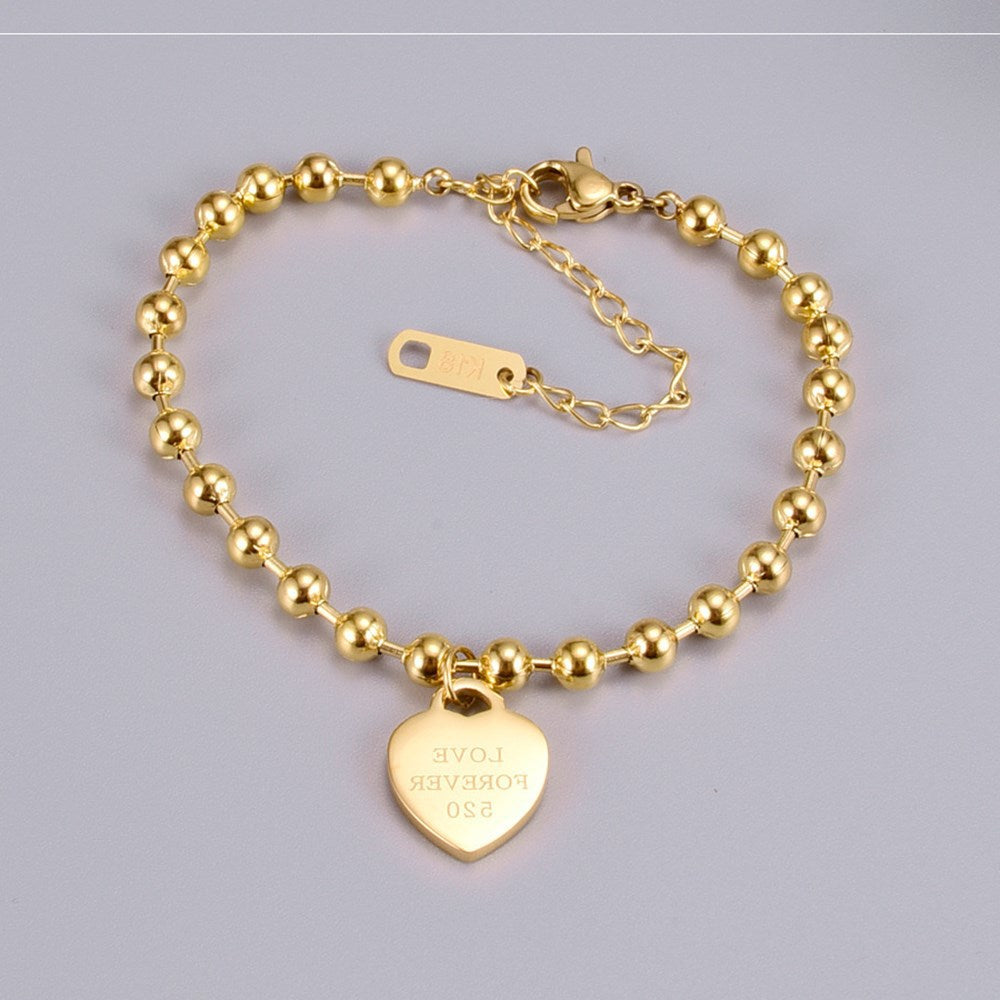 Titanium Steel No Fading Beads Chain Bracelets