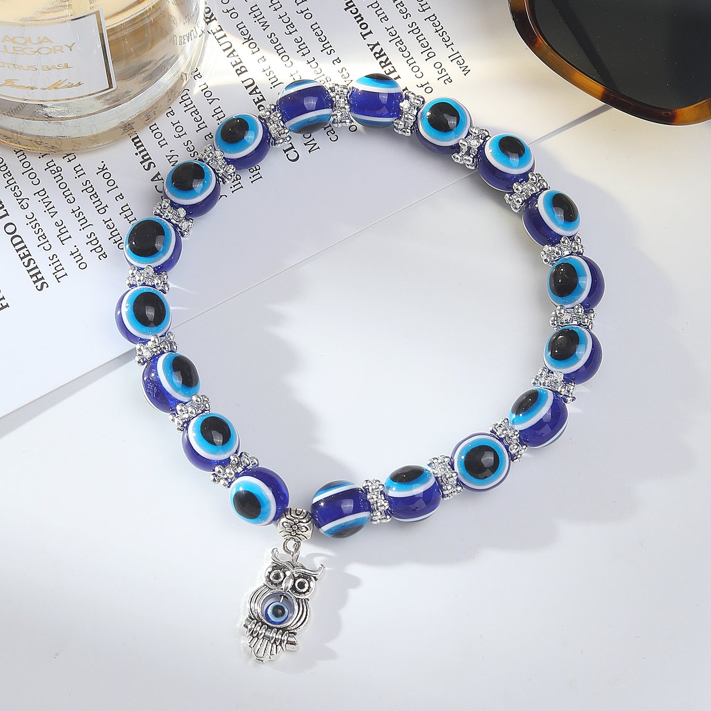Summer Beach Foot Alloy Devil's Eye Bead Bracelet