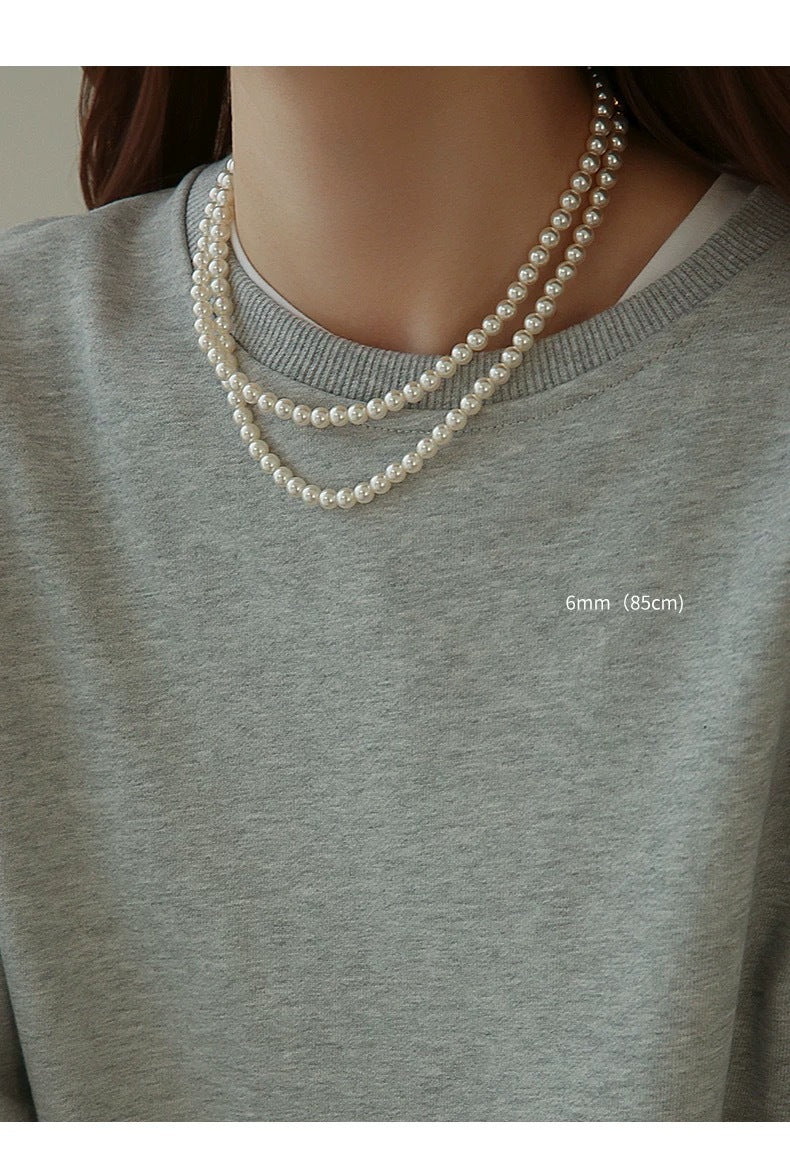 Women's Pearl Sweater Chain High-grade Long Versatile Stacked Necklaces