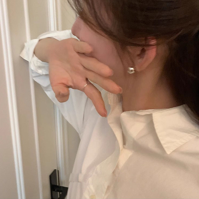 Women's Niche Temperament Small Sier Ball Ear Trendy Earrings