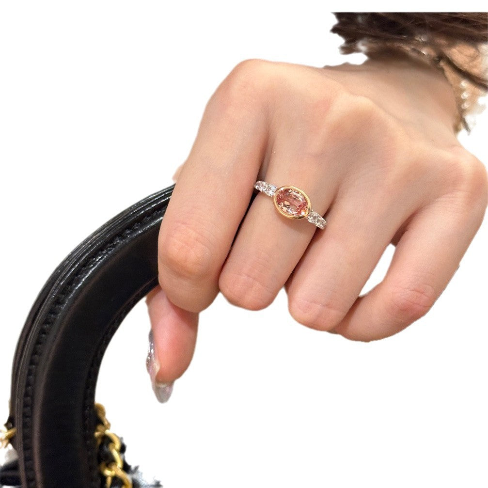 Papa Big Diamond Female Pink Sweet Rings