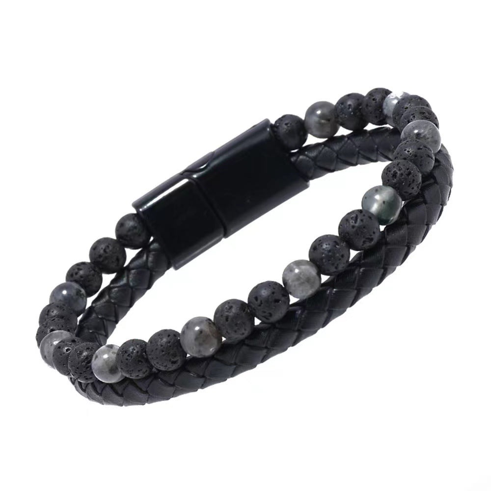 Men's Volcanic Tiger Eye Beaded Natural Stone Bracelets