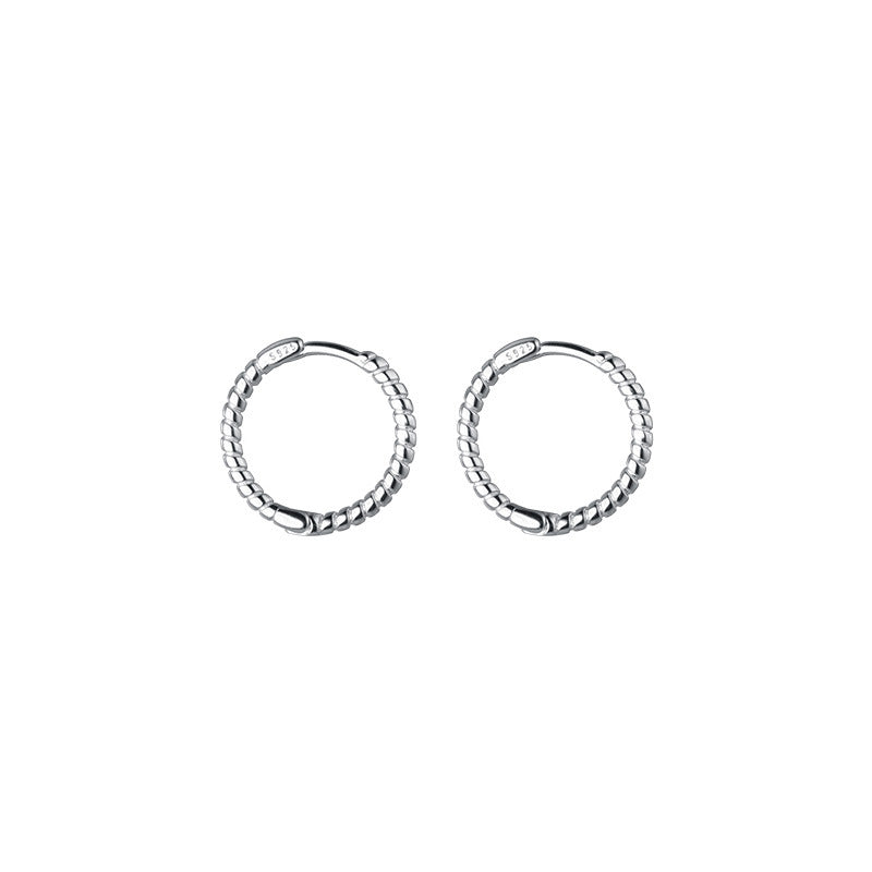 Women's Small Ear Sterling Sier Twist Temperament Clip Earrings