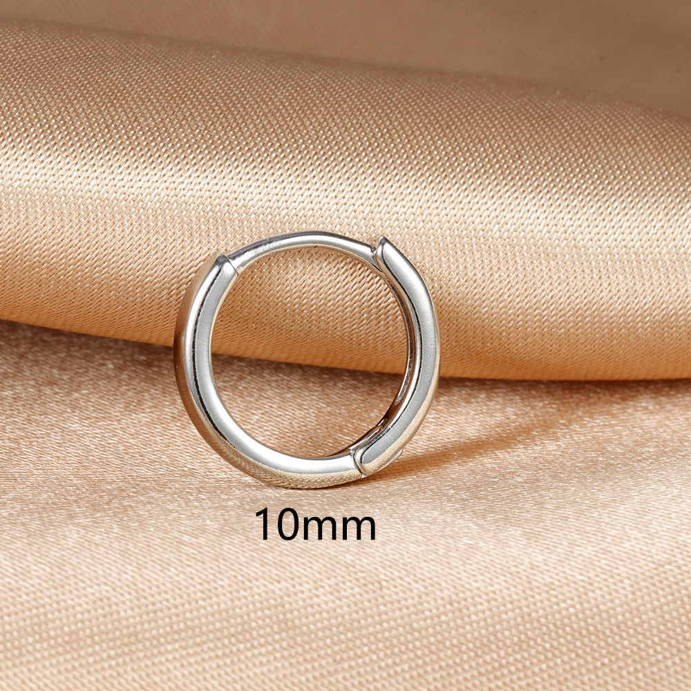 Women's Pure Sier Simple For Ear Sleeping Earrings
