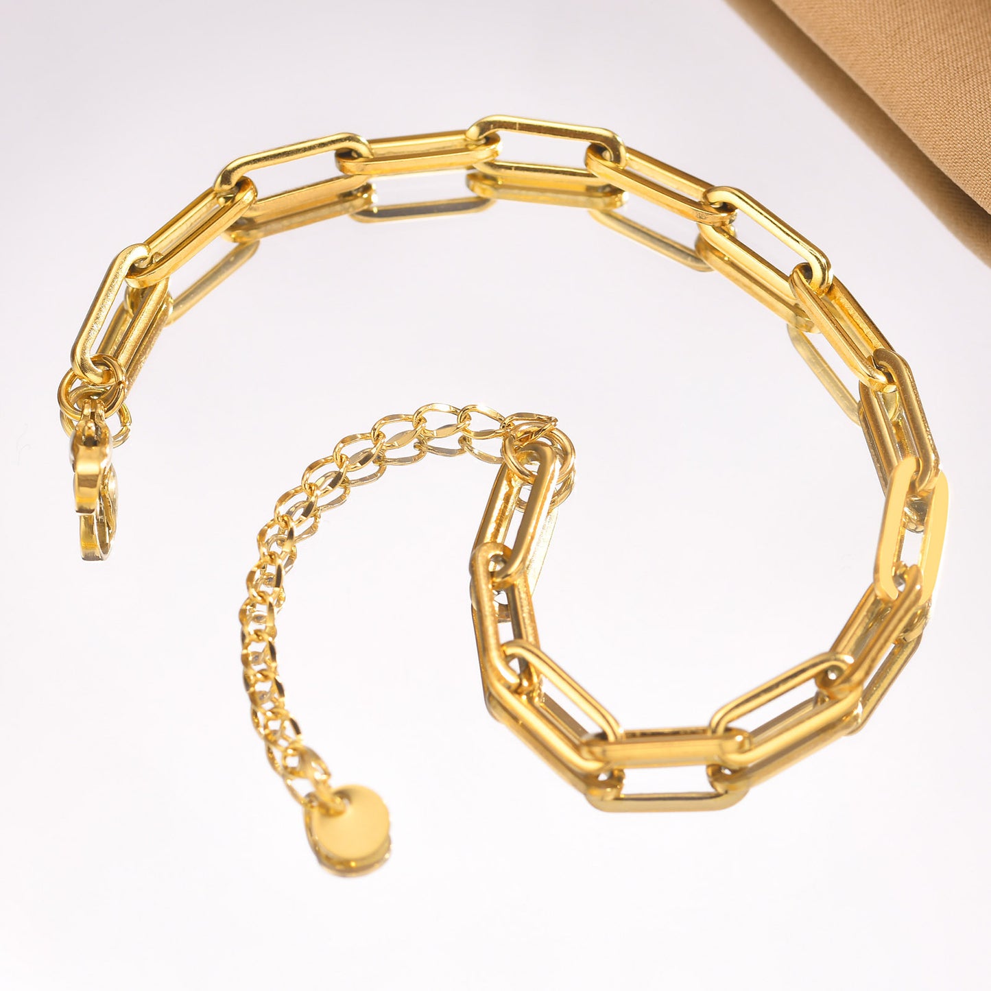 Men's Stainless Steel Flat Length Cross Chain Color Bracelets