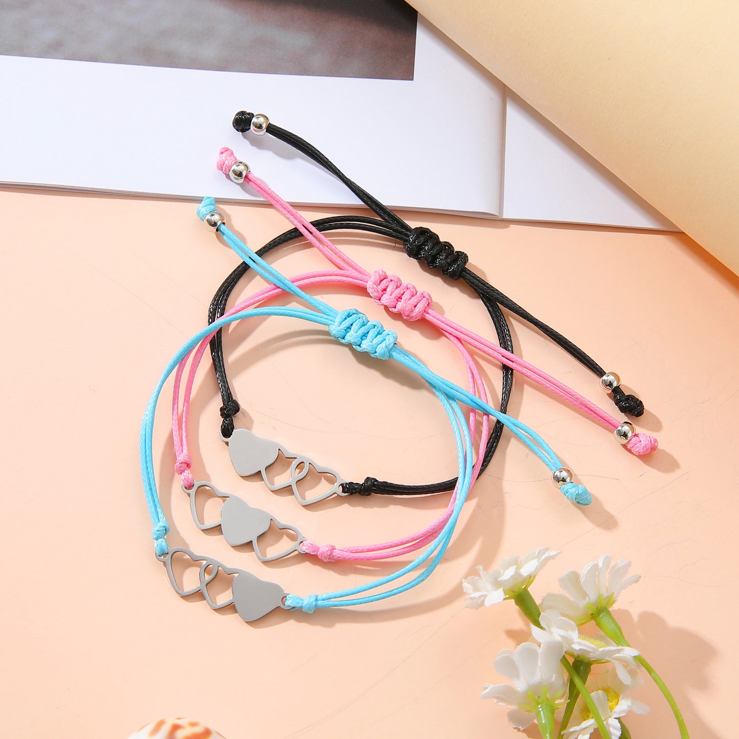 Mother Daughter Three Generations Card Wrist Bracelets