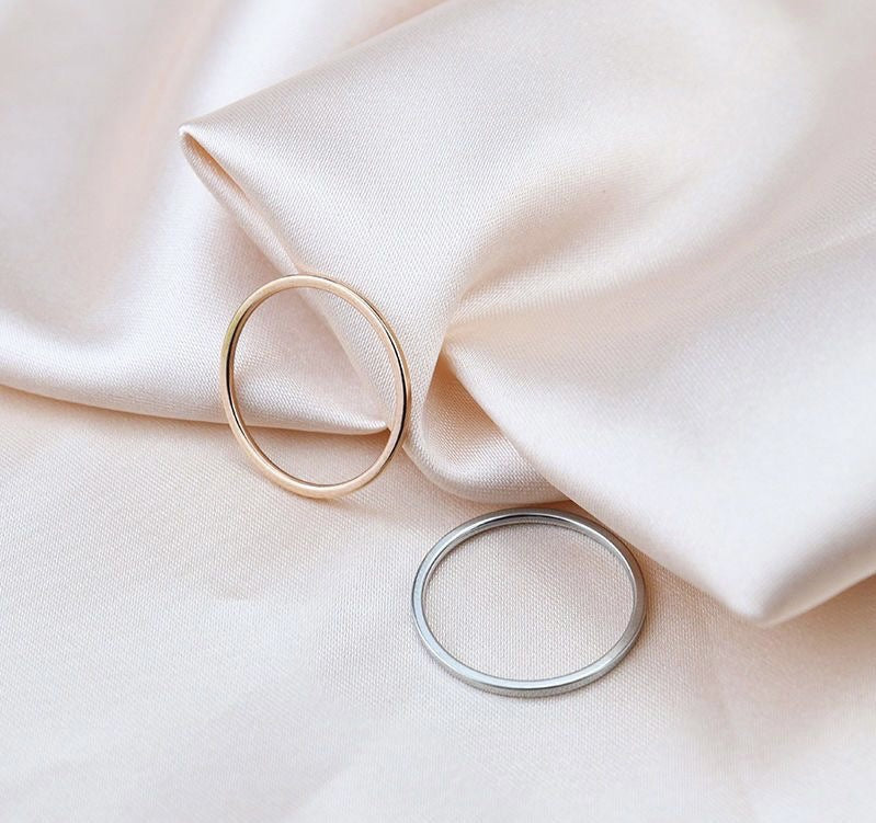 Women's & Men's Accessories Titanium Steel Thin Simple Sterling Rings
