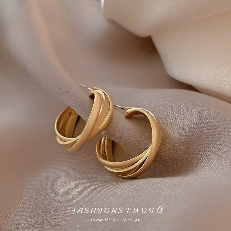 Popular Niche Temperament Female Advanced Metal Earrings