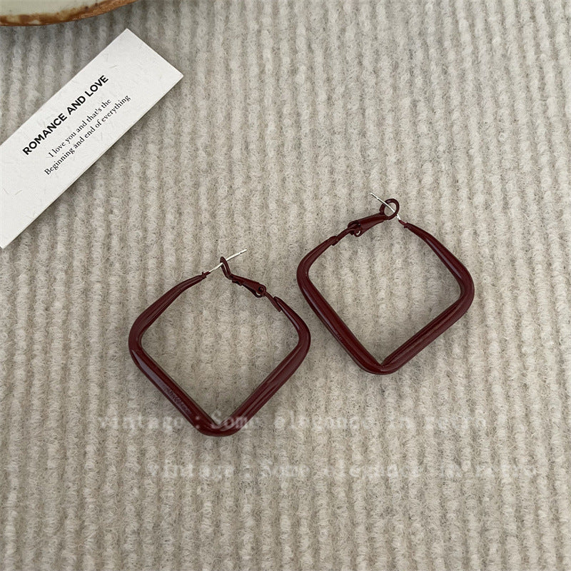 Red Love Ear Simple Grace Personality Earrings