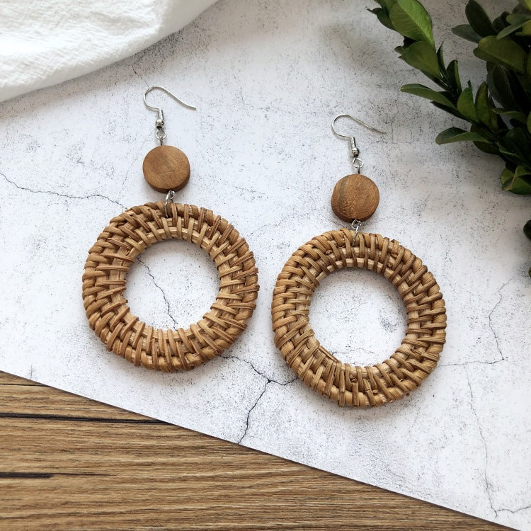 Woven Handmade Bohemian Vacation Female Ethnic Earrings
