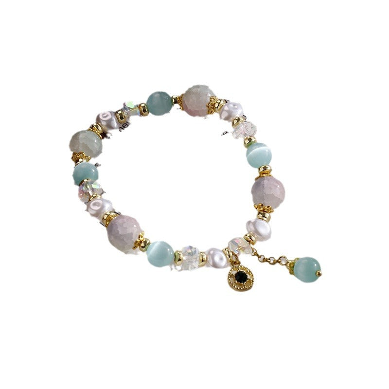 Clothing Glass Floral Beads Fresh Pastoral Tourist Attractions Elastic Bracelets