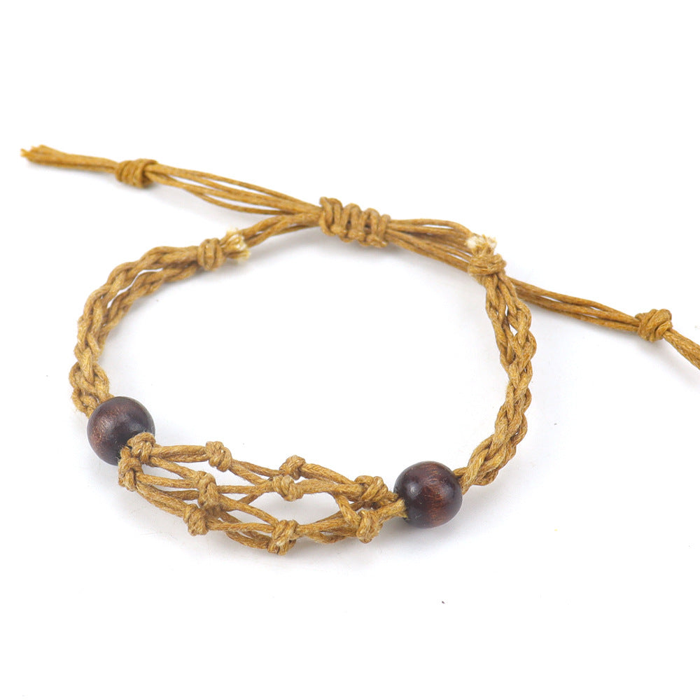 Hand-woven Net Pocket Wrist Adjustable Telescopic Bracelets