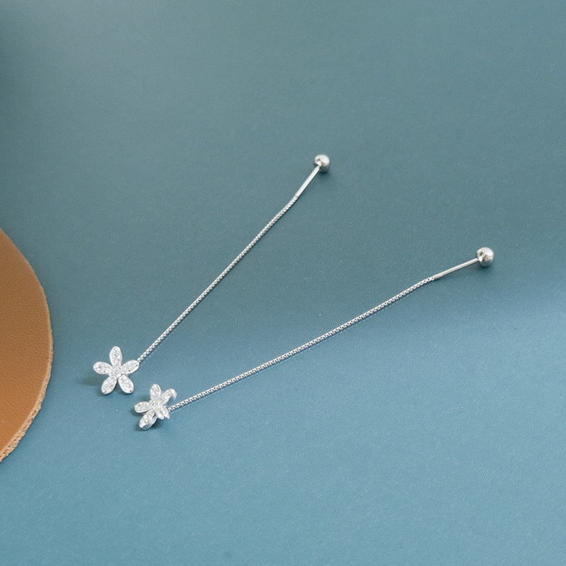 Butterfly Sweet Temperamental Minority Fashion Simple Sier Love Earrings