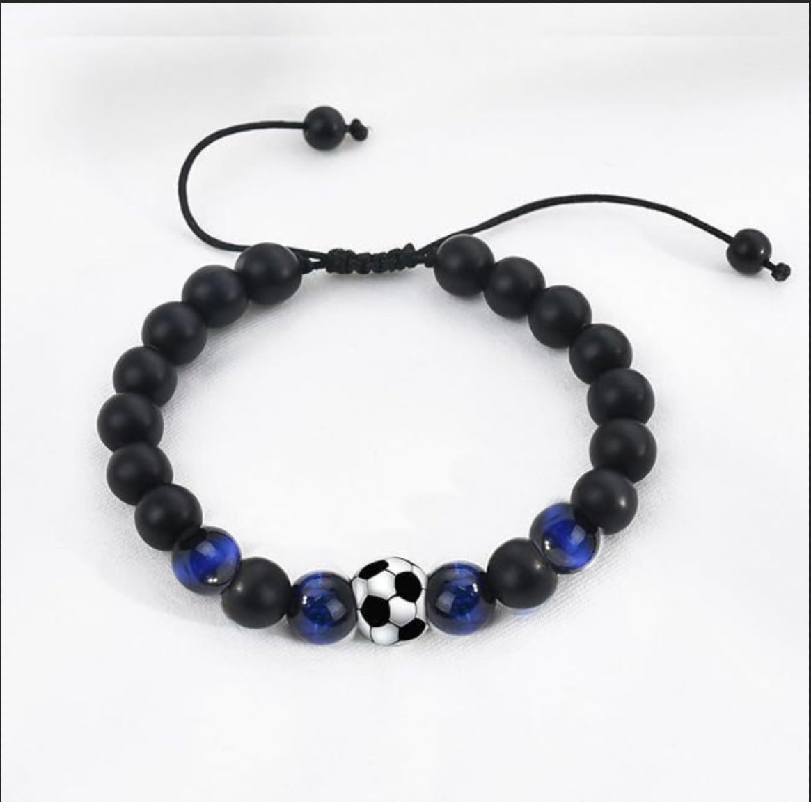 Football Beaded Gift Black Frosted Tigereye Bracelets