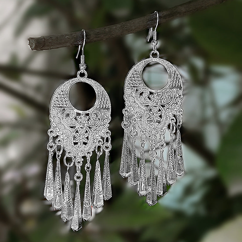 Sier Family Minority Ethnic Style Tourist Attractions Earrings