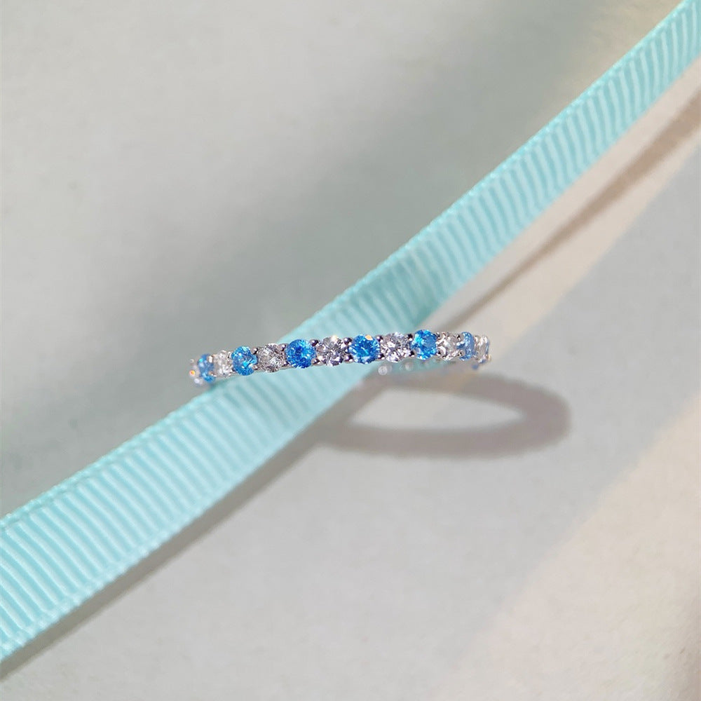 High Carbon Diamond Sterling Sier Female Wind Room Rings