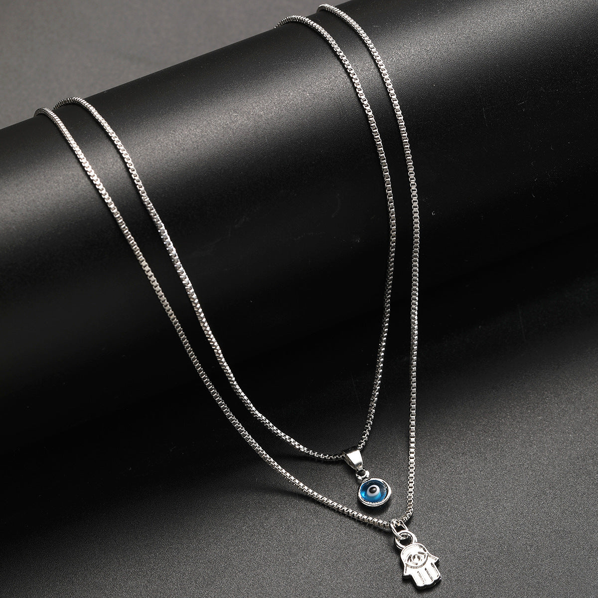 Simple Retro Devil Eye Palm Turkish Necklaces