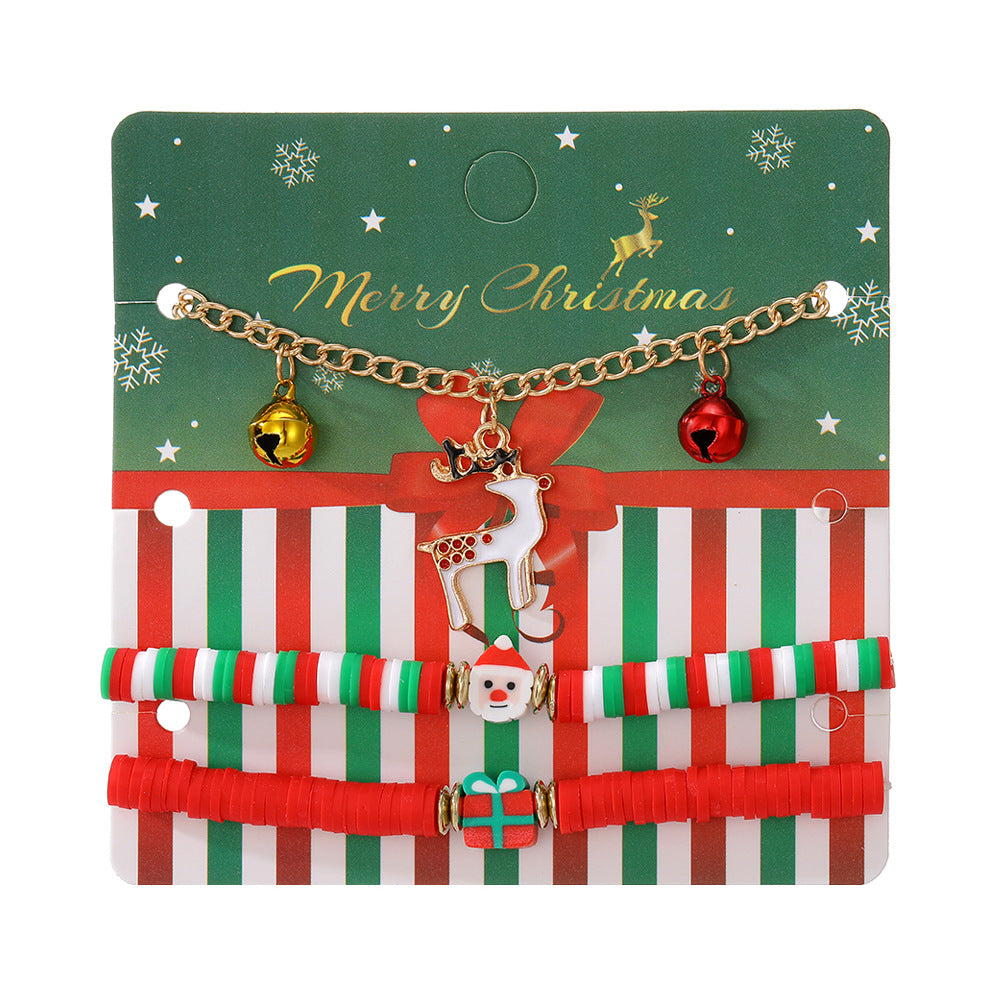 Christmas Tree Polymer Clay Fashion Simple Bracelets