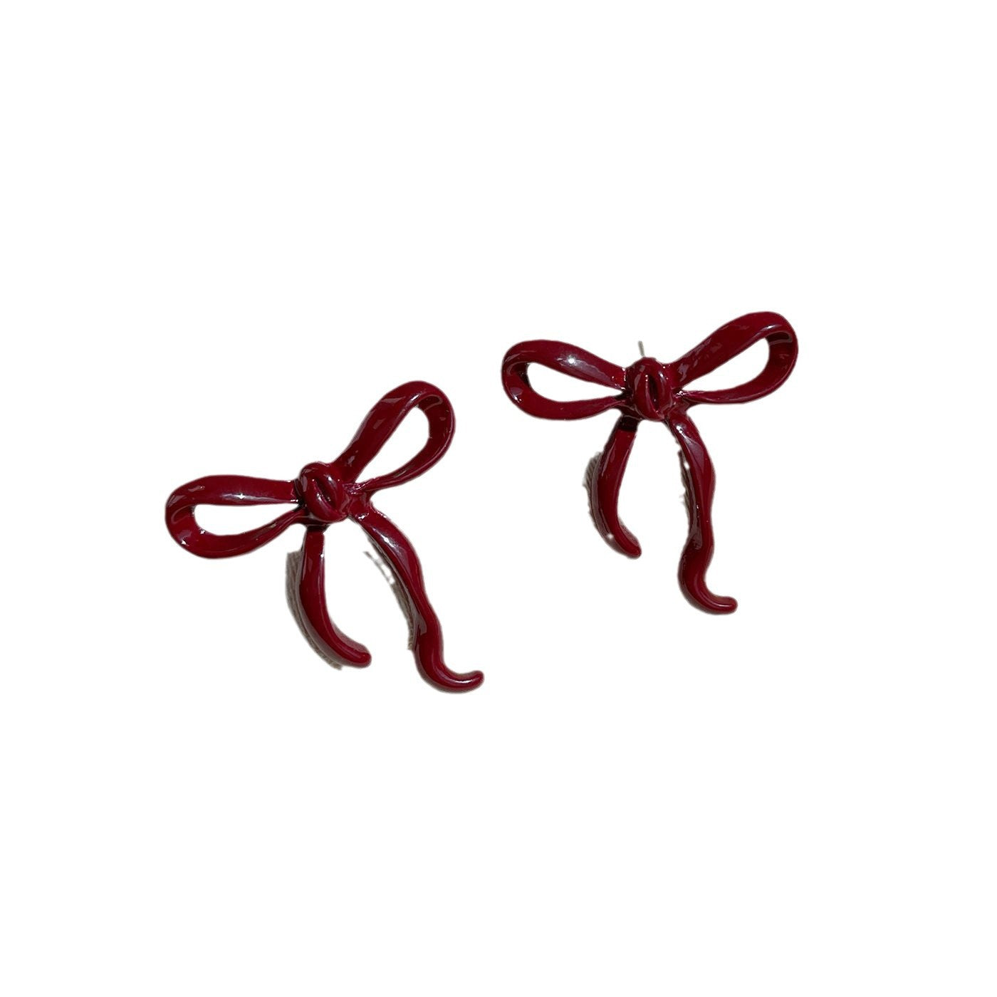 Bow Female White Sweet High Sense Earrings