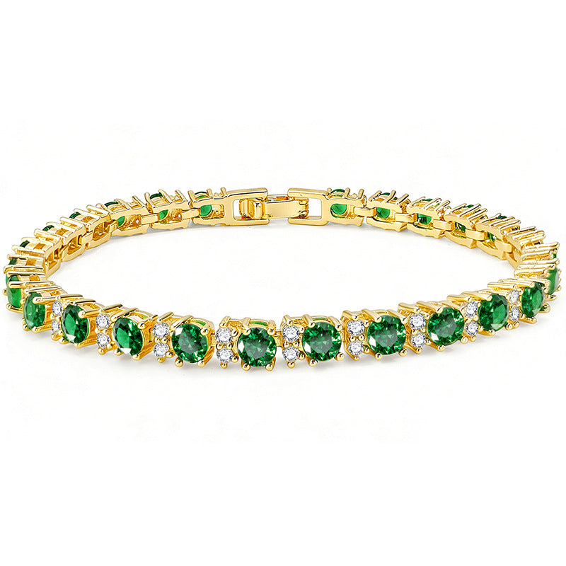 Women's Zircon Fashion Design Light Luxury Chain Gold Bracelet