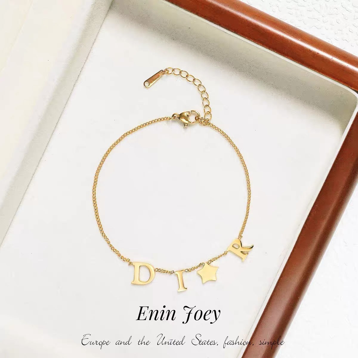 Women's Titanium Steel Letter Fashionable Adjustable Anklet Bracelets