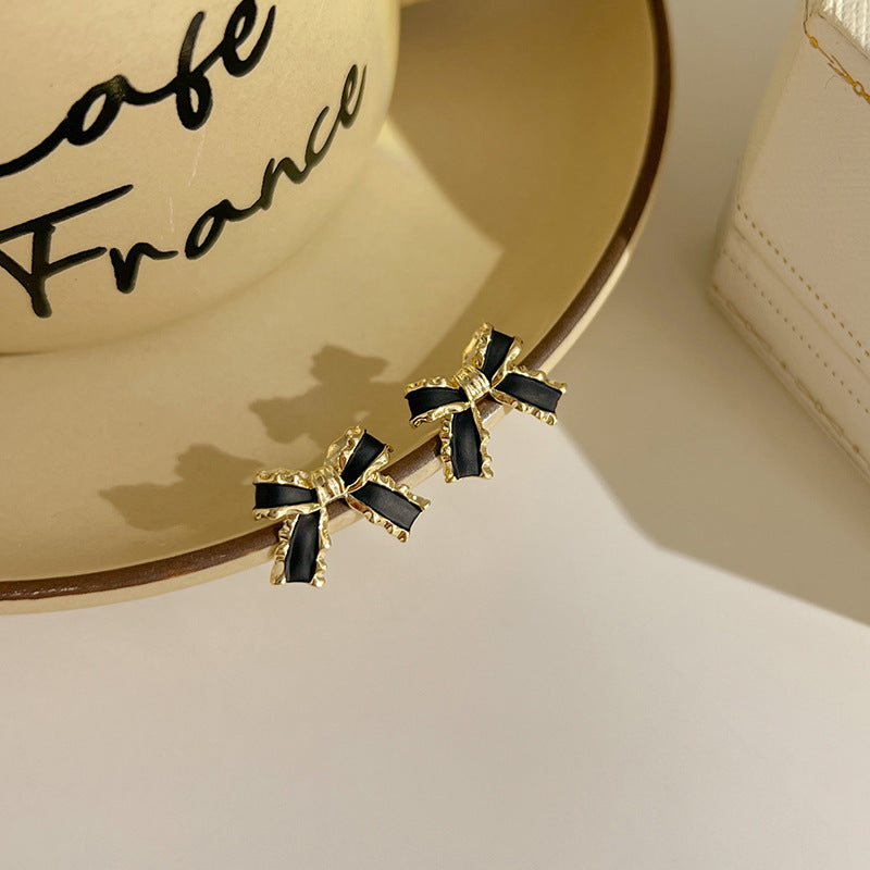 Women's French Style Bow For Niche Design Earrings