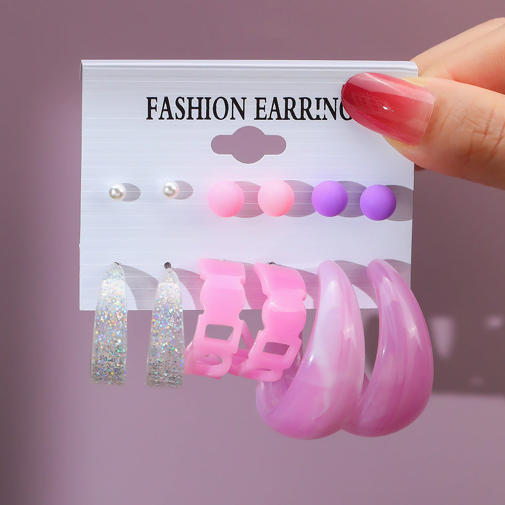 Female Niche High-grade Geometric Resin Light Earrings