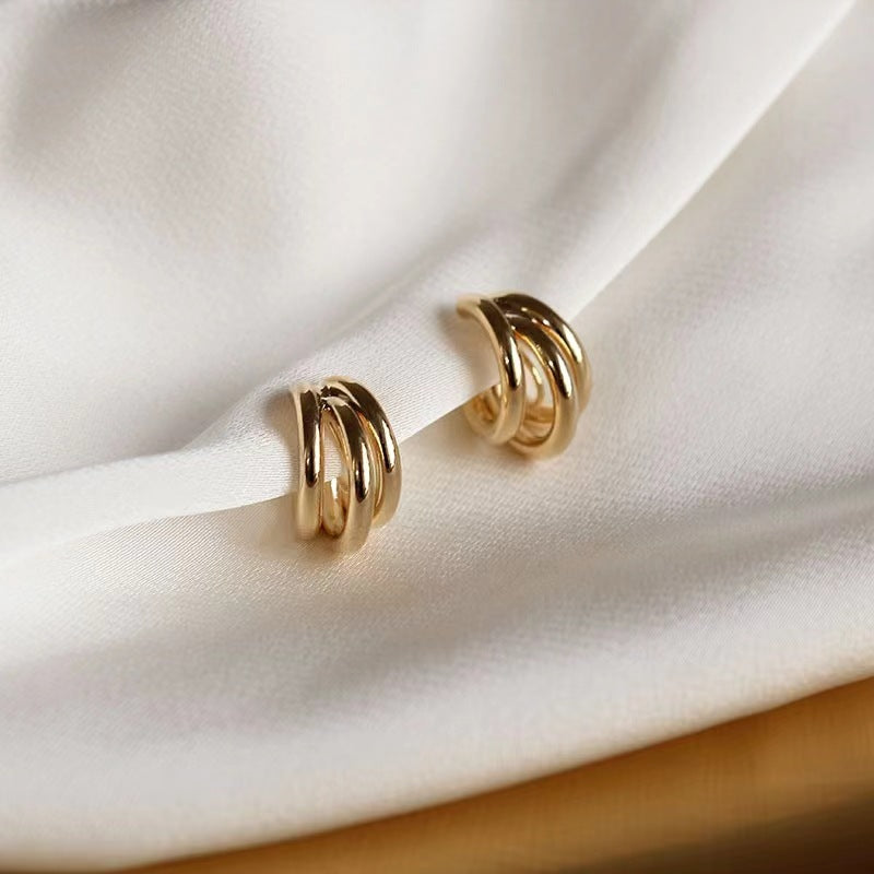 Circle Ear Clip Stylish Simple Versatile Niche Earrings