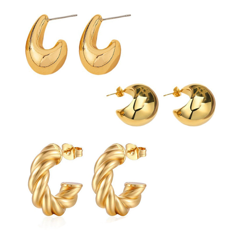 Shaped High-grade Female Personalized Cold Style Earrings