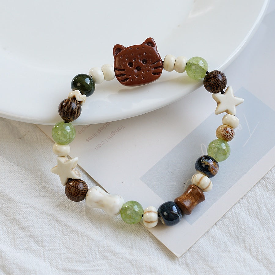 Ceramic High-grade Biscuit Cat Series Design Bracelets