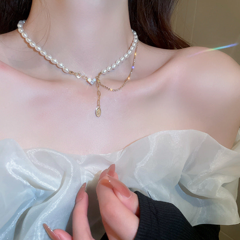Twist Winding Pearl French Retro Fashion Elegance Clavicle Chain Necklaces