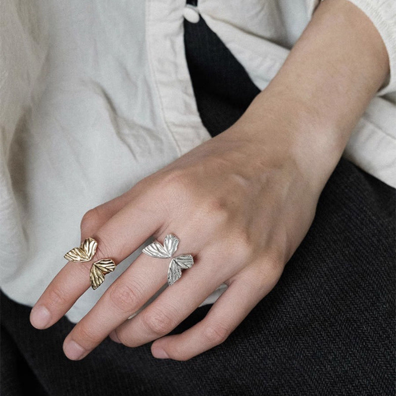 Fashion Graceful Personality Sweet Cool Sier Open Twin Rings