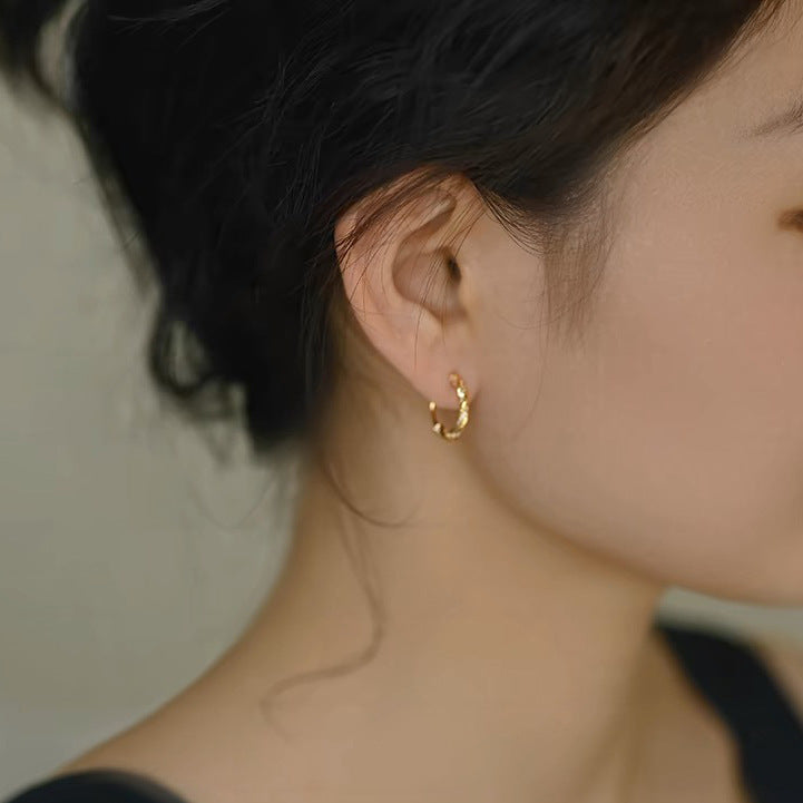 Can Be Used Ear Clip Gold Earrings