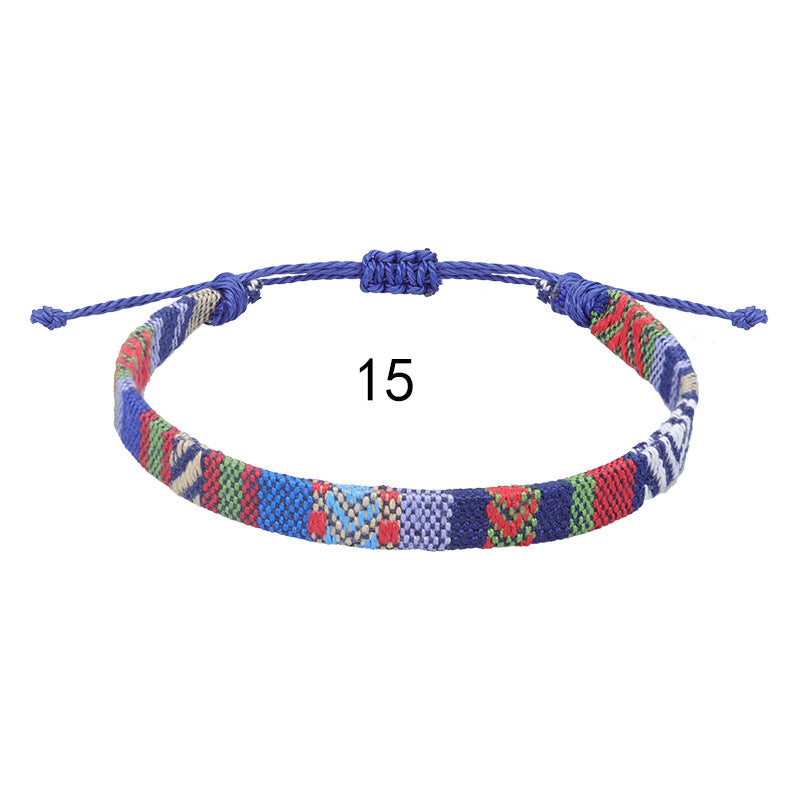 Style Cotton Linen Woven Fabric Carrying Bracelets