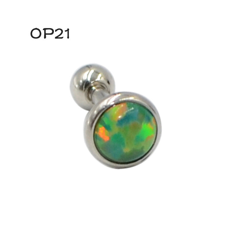 Steel Opal Puncture Fire Color Australian Earrings