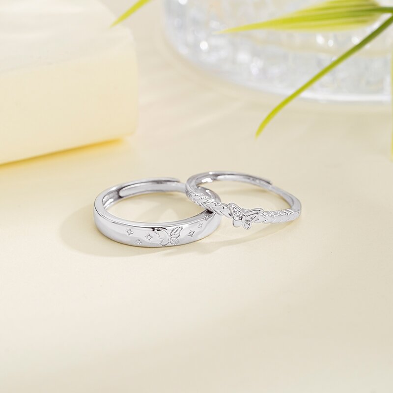 Butterfly Couple Pair Fashionable Temperamental High-grade Fashion Rings