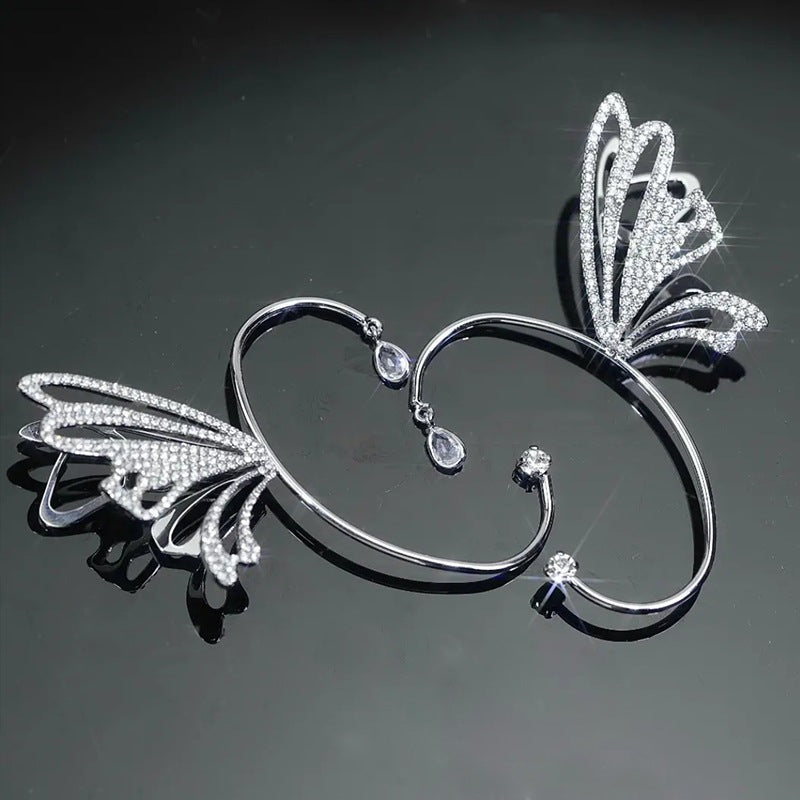 Clip Full Diamond Retro Three-dimensional Smart Earrings