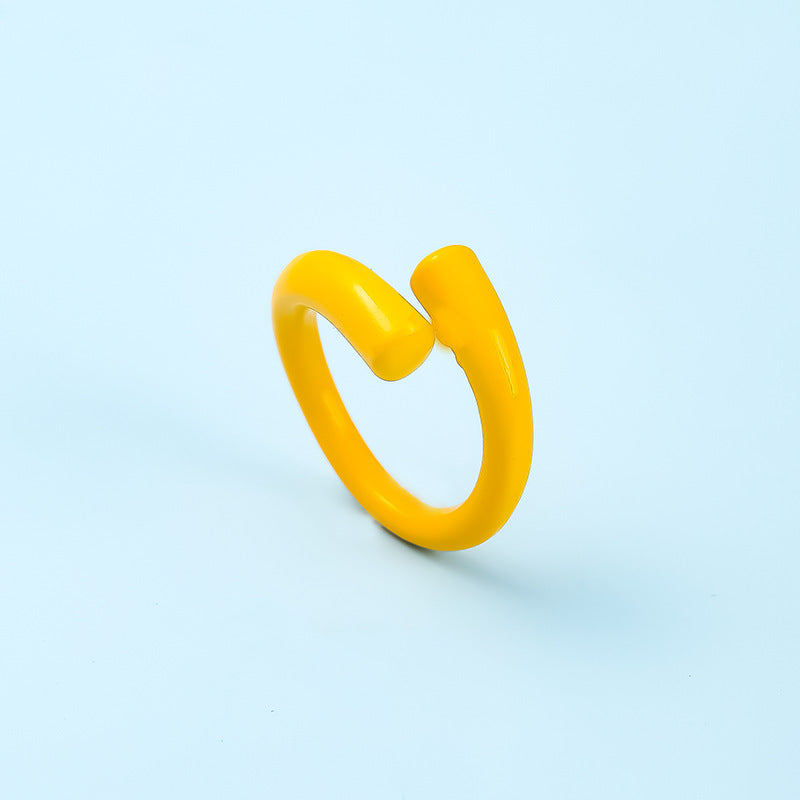 Personality Fashion Macaron Color Design Sense Rings