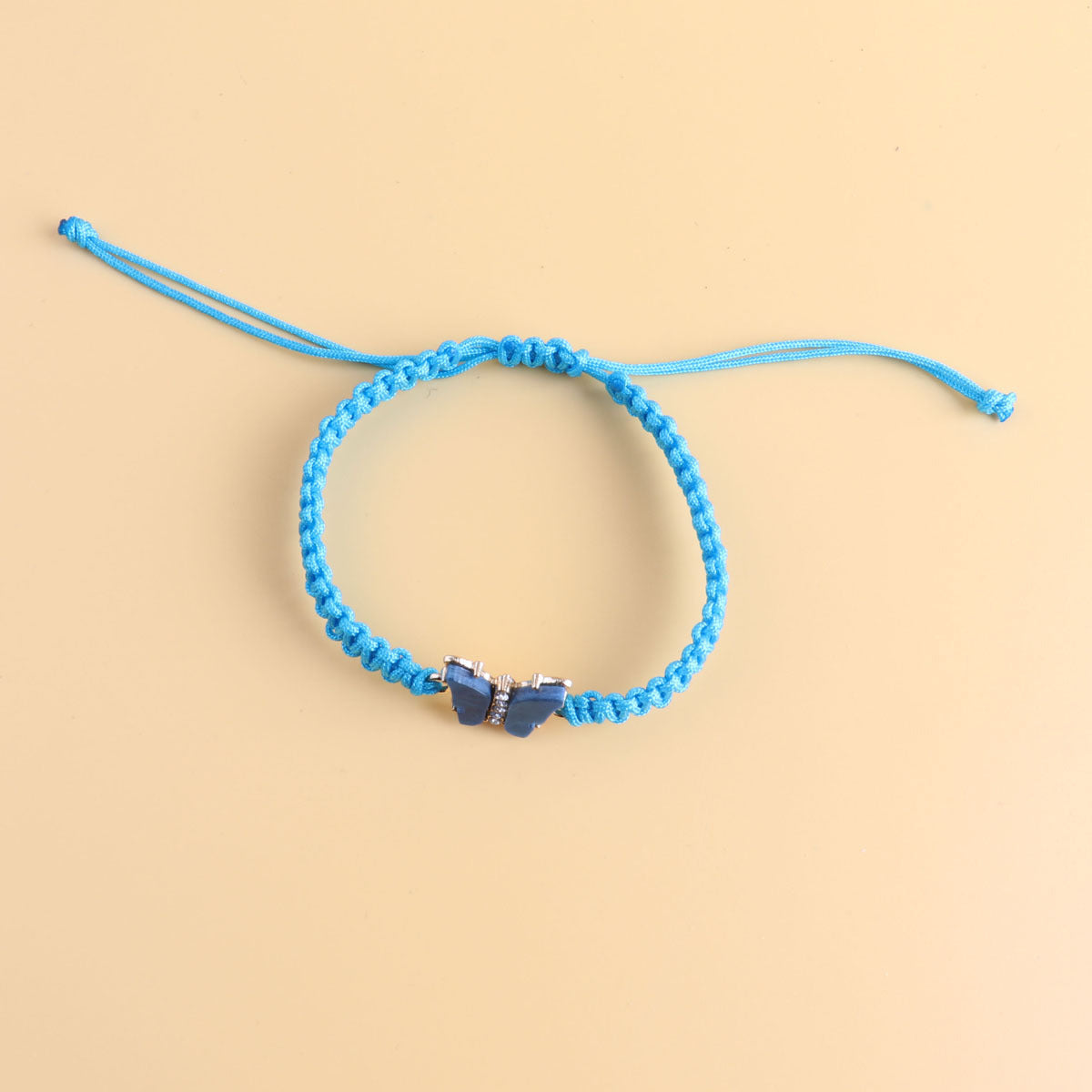 Black White Butterfly Flat Knot Hand-woven Bracelets